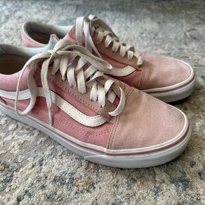 Vans Women's Old Skool Pink Suede Canvas Sneakers